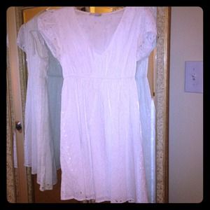 Adorable white summer eyelet dress