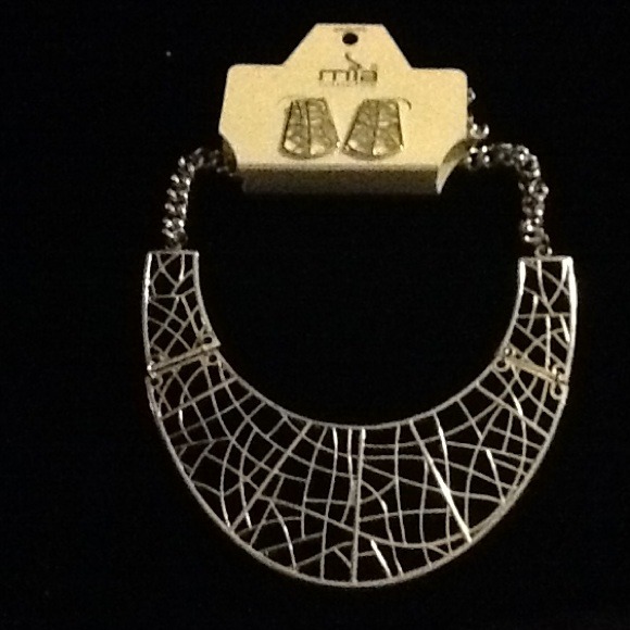 Silver necklace  with earrings