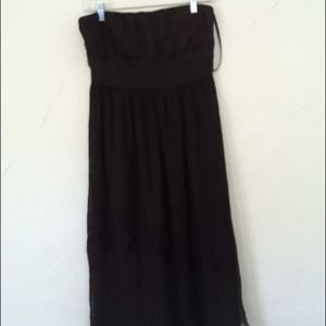 J. Crew Brown Strapless Midi Dress