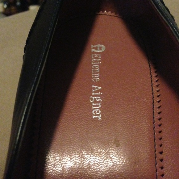 Etienne Aigner Navy Leather Work Shoe • Never Worn - Picture 3 of 4