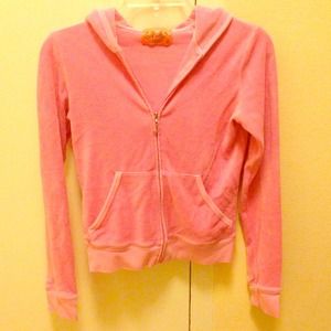 Juicy Couture bubblegum pink terry zip-up hoodie