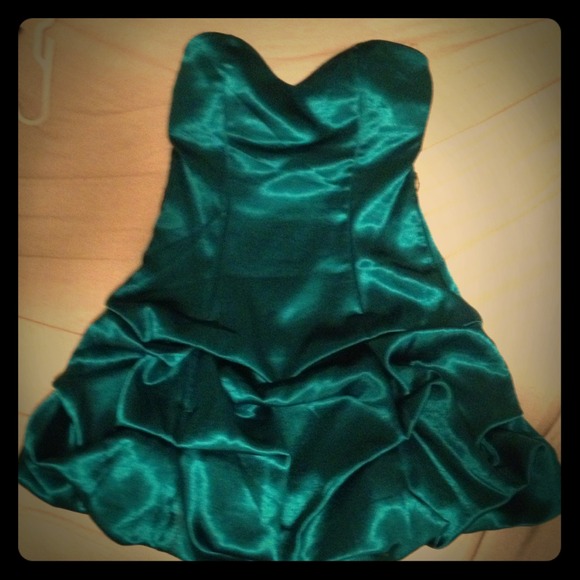 Blue/Teal strapless dress