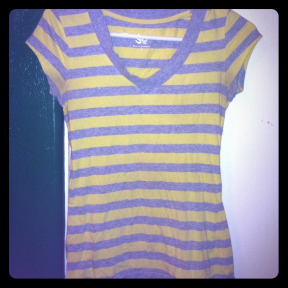 💛Cute Yellow and Grey Striped Shirt💛