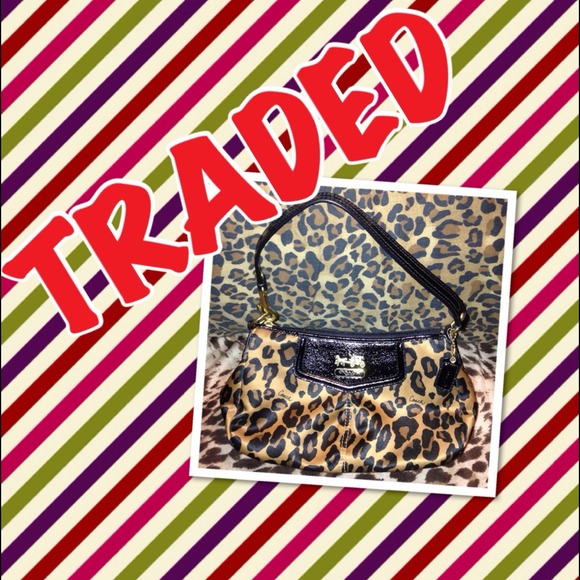 COACH MADISON OCELOT LEOPARD TOP HANDLE BAG