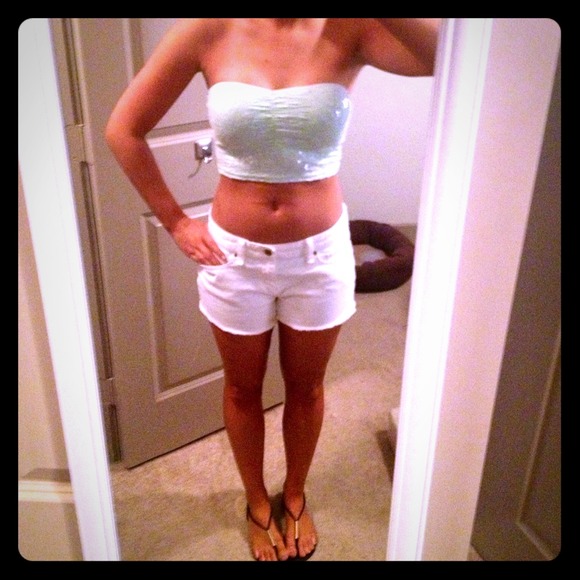 🚫TRADED🚫Mint sequin bandeau top