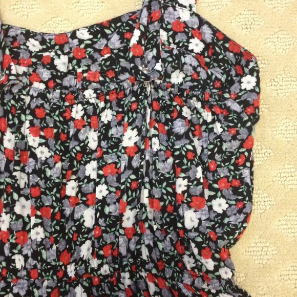 Black, Red and White Floral Dress - Picture 3 of 3