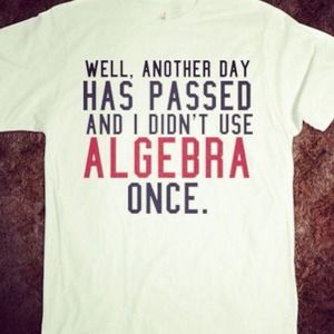 Another day has passed without algebra