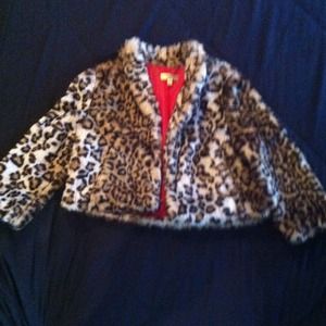 Faux fur cropped jacket NWOT