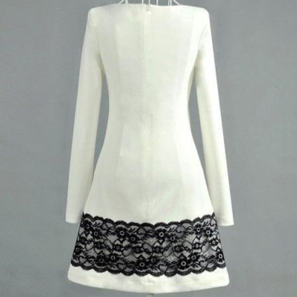 NWT Slim Lace Long Sleeve Pure Cotton Dress - Picture 3 of 4
