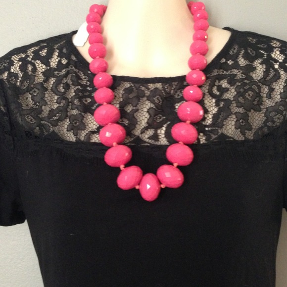 Pink faceted bead necklace!