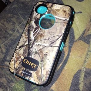 HOLD til Fri pm. Camo and teal realtree otterbox