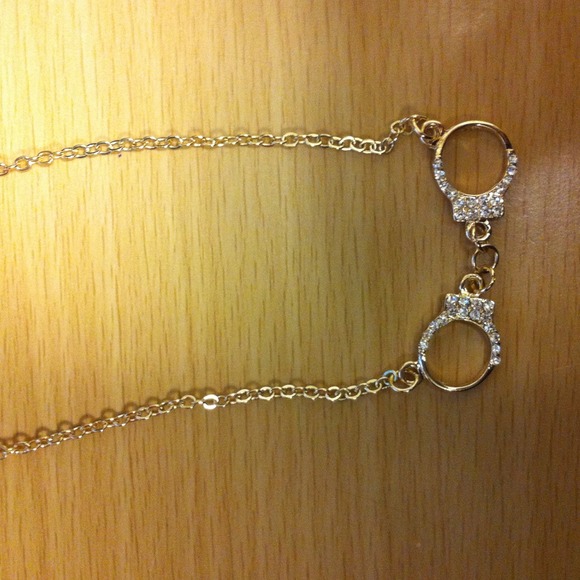 Handcuff necklace gold tone necklace