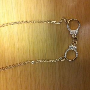 Handcuff necklace gold tone necklace