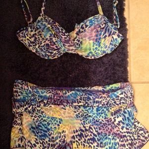 Kenneth Cole cheetah print bathing suit