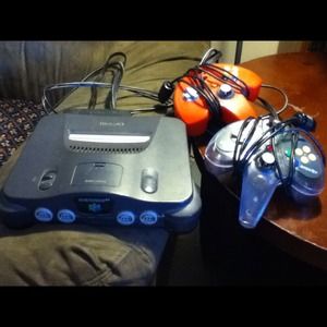 Nintendo 64 (N64) console and controllers