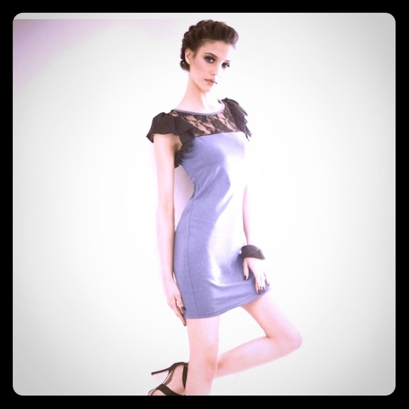 Black lace n grey dress