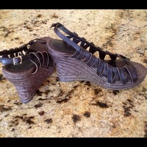 Brown Wedge Espadrilles by 7 For All Mankind