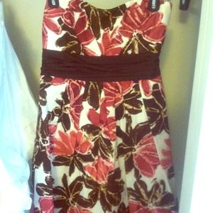 Brown and pink dress