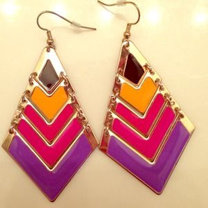 Multicolor Dangly Earrings-free w/$20+ purchase