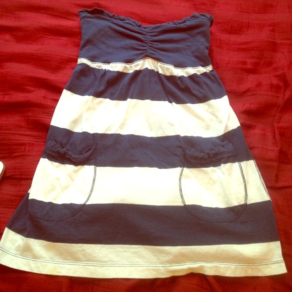 Blue and white stretchy Tube Top!