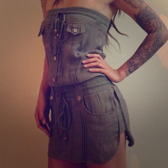 ✂✂Cute Olive Romper Dress