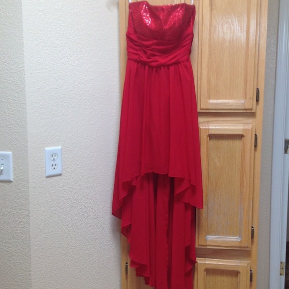 Red Dillard's High to Low Dress
