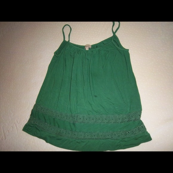 Green spaghetti strap top