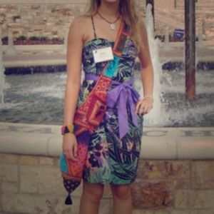 Tropical print dress
