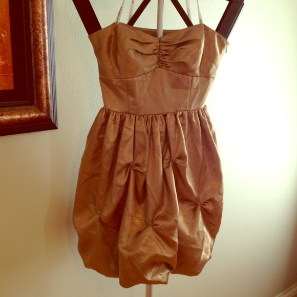 Golden cotillion polyester dress