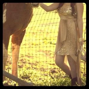Gold Hi-Lo Dress
