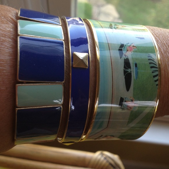 J. Crew Jewelry - J Crew stretch bracelet mint/blue