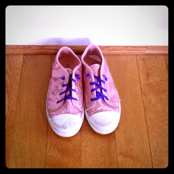 Pink glitter sneakers