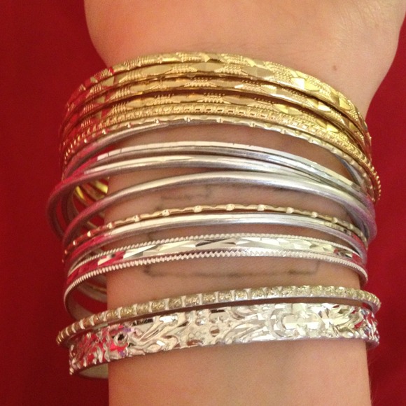 Gold & Silver bangles - Picture 2 of 2
