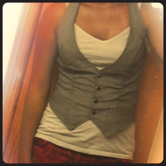Gray and Black Vest