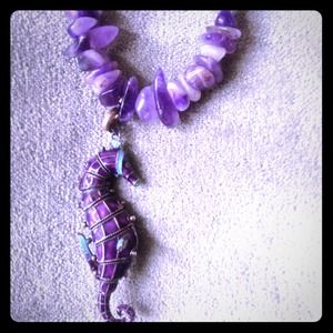 Amethyst Seahorse Necklace!:)