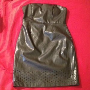 Black pleather mini dress
