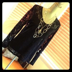 SOLD. Sheer Black Lace Top