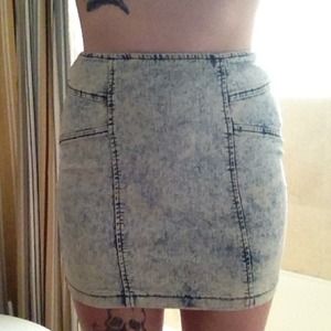 High wasted wash skirt