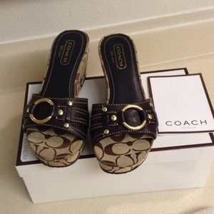 Authentic Coach wedges sandals