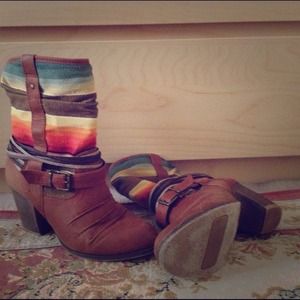 Tribal ankle boots