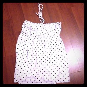 White polka dot tube top
