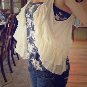 Ruffled tank cardigan