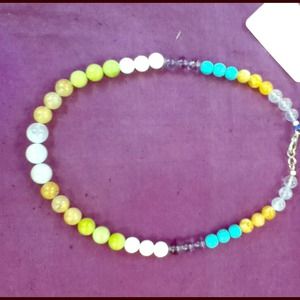 Multi semi precious gem stone necklace