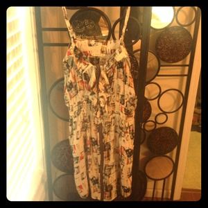 Cream and multi colored dress