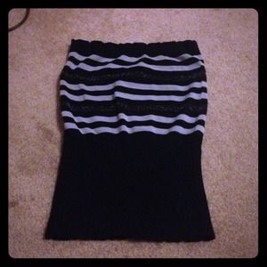 Grey & black tube top