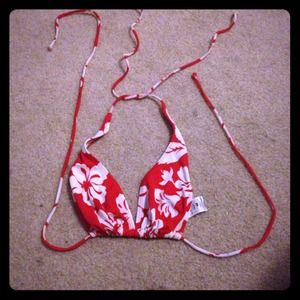 Red floral H&M bikini top