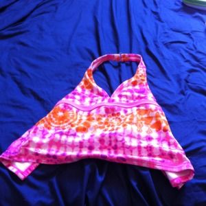 Colorful heart and circles  bathing suit top