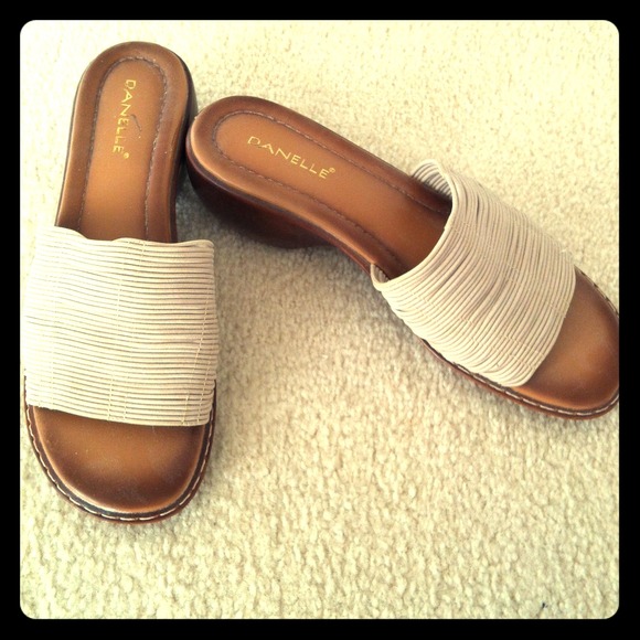 Tan and Brown Wedge Sandal