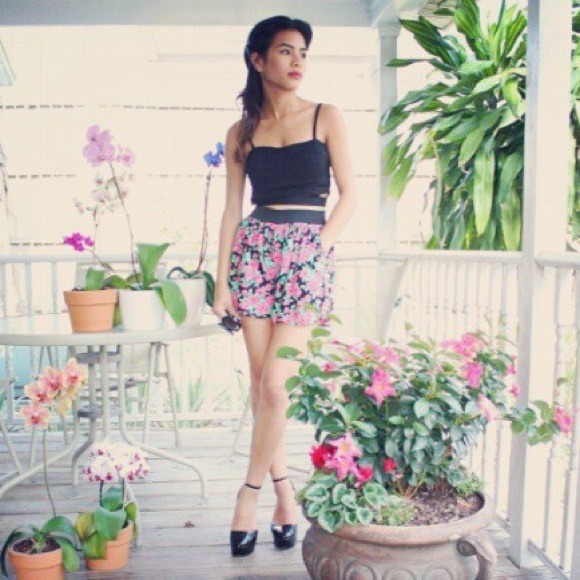 Floral printed shorts 🌸