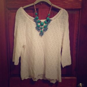 H&M white cotton hobo top